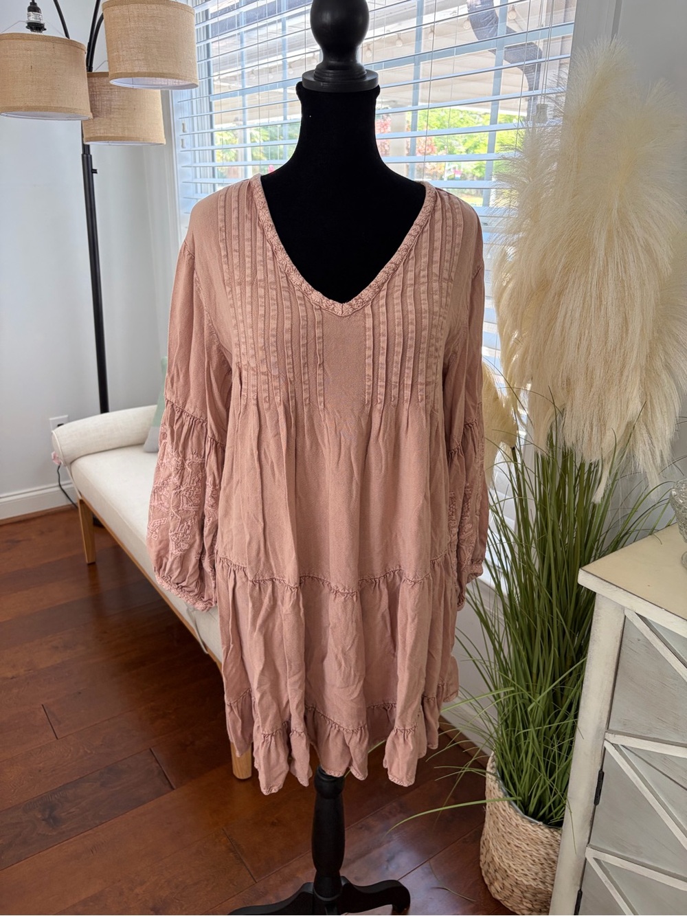 Solitaire Dusty Rose Ribbed Tunic Top